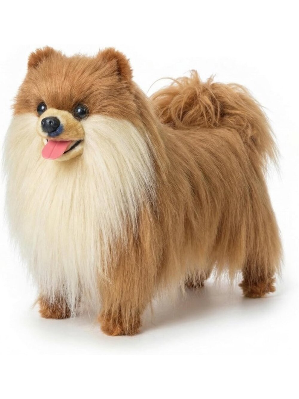 Realistic 13.8" Pomeranian Plush Toy - Lifelike Stuffed Animal for Dog Lovers